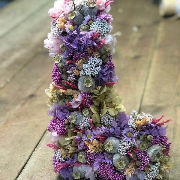 Letras flor seca y preservada